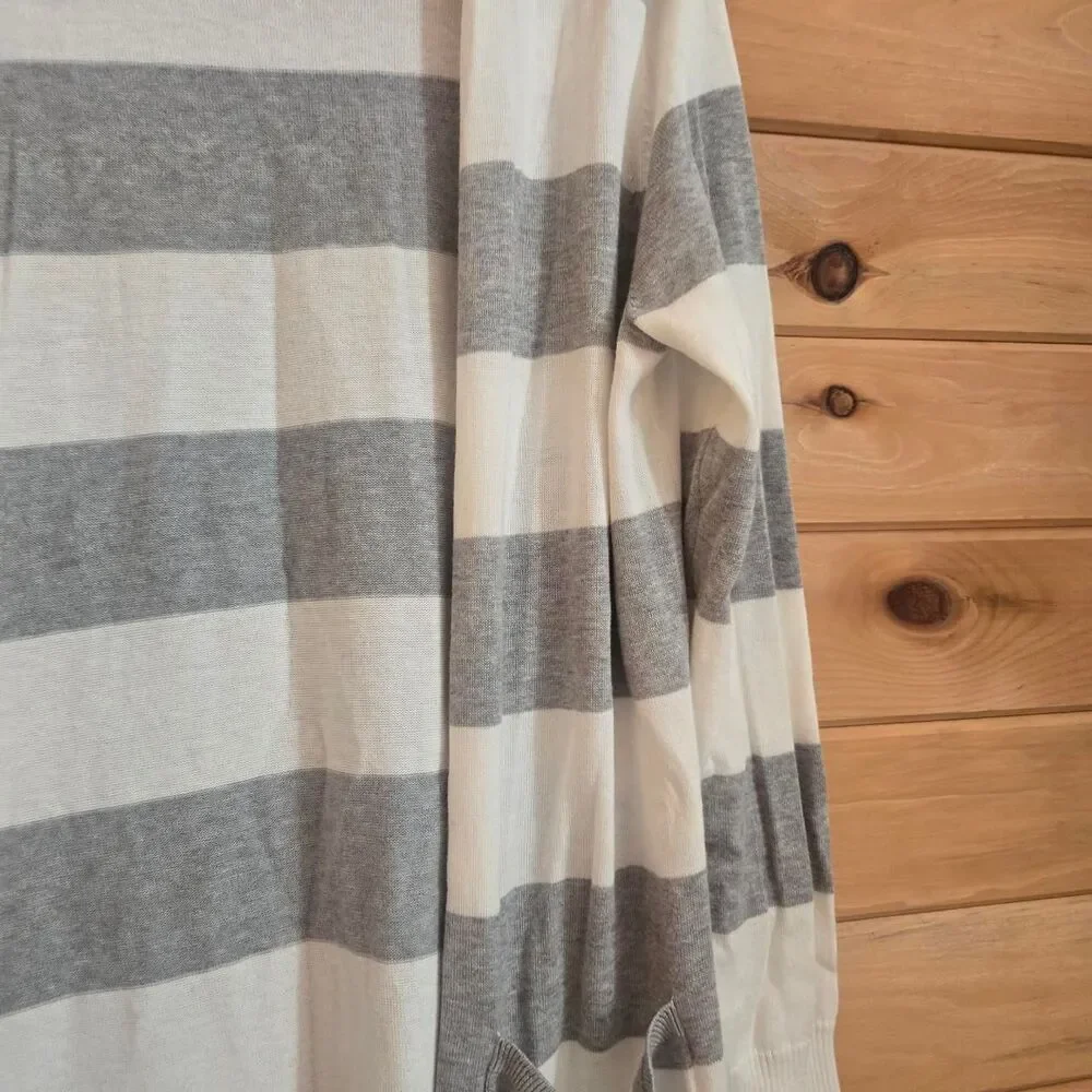 Amazon's Essentials Stripe Pattern Pocket Long Maxi Open Front Cardigan Sweater - Picture 4 of 7